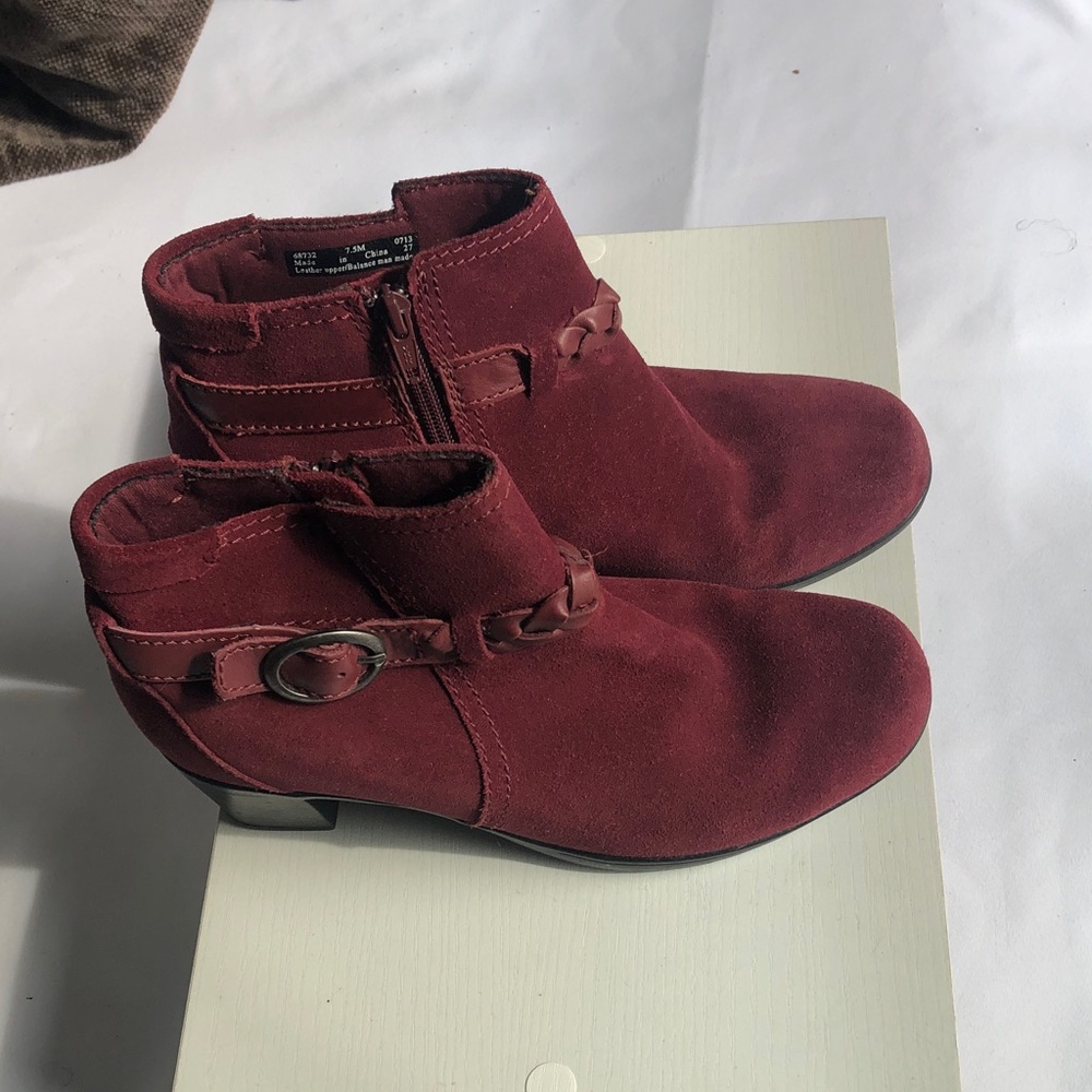 Clarks Deep Burgundy Ankle Boots